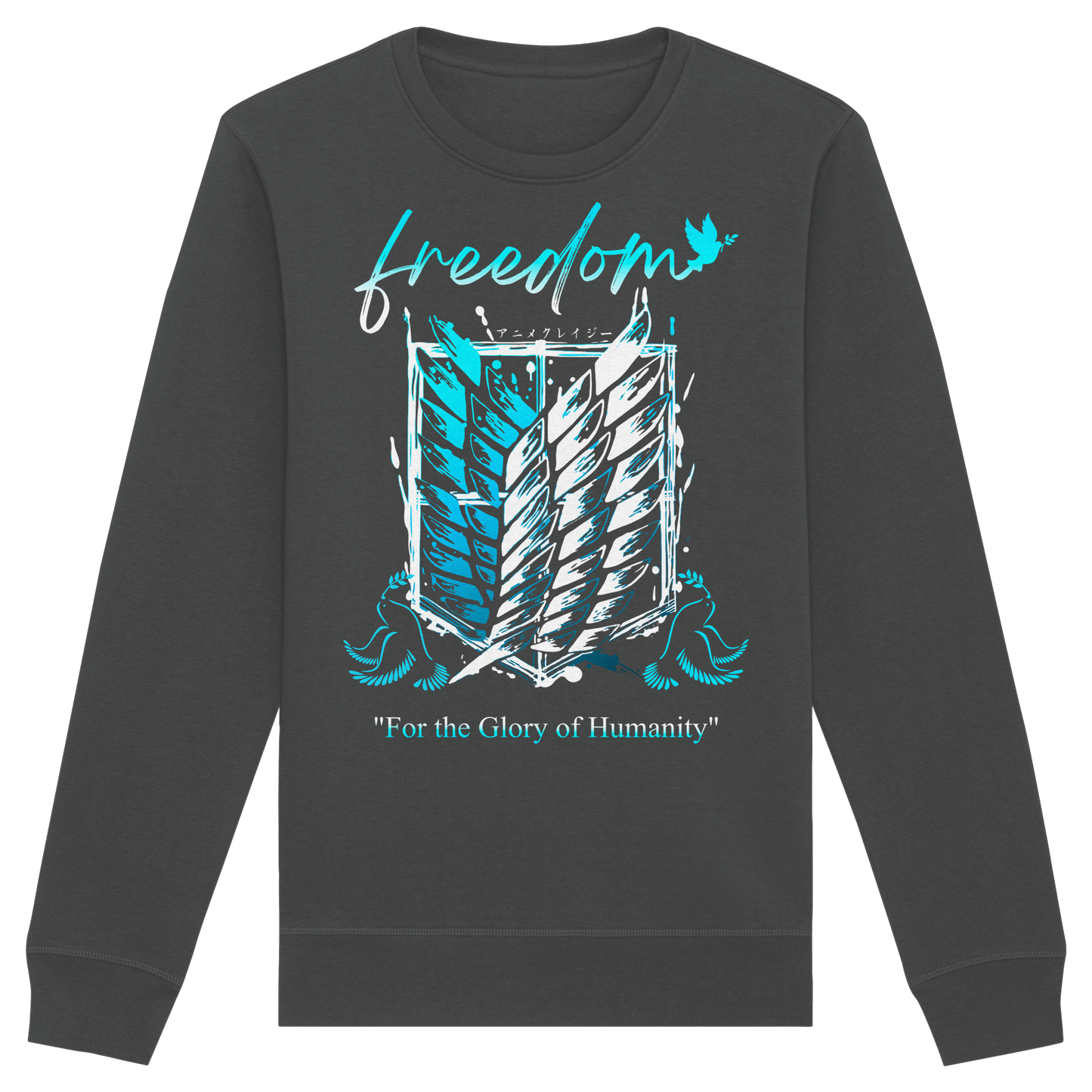 "Blue Rebellion - Wings Of Hope" Front Organic Unisex Sweatshirt