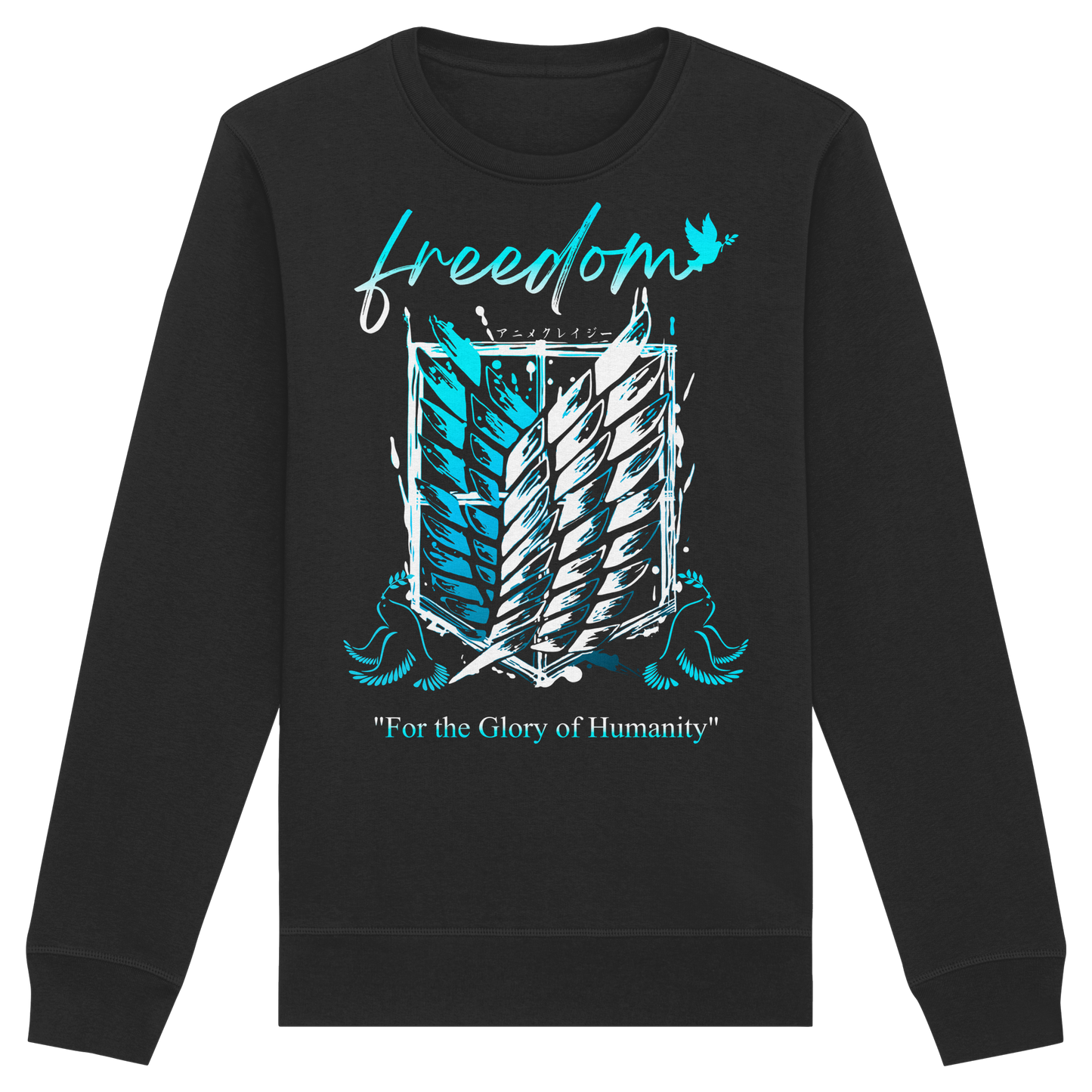"Blue Rebellion - Wings Of Hope" Front Organic Unisex Sweatshirt