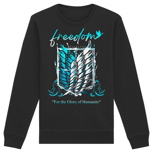"Blue Rebellion - Wings Of Hope" Front Organic Unisex Sweatshirt