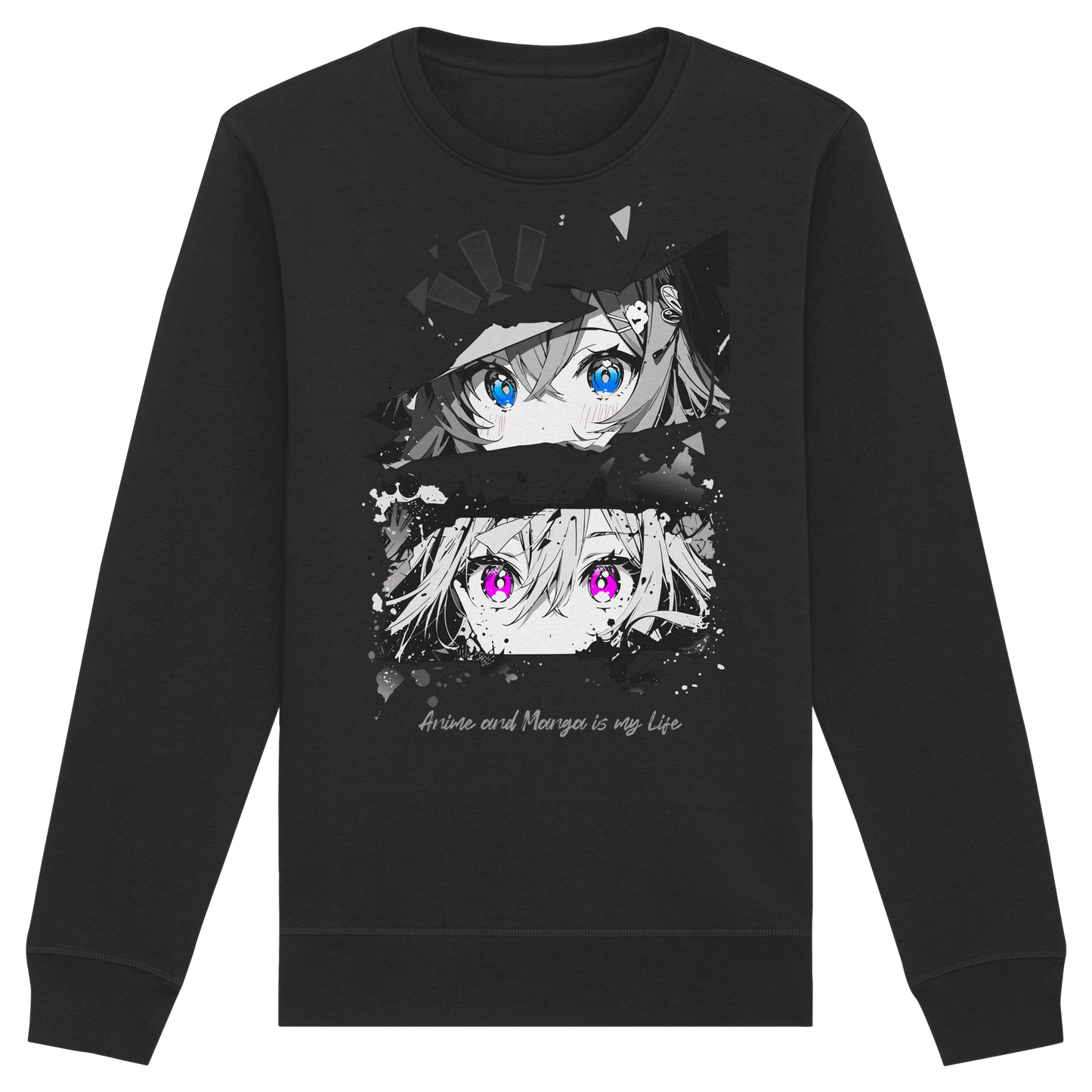 "Anime Eyes" Front - Organic Basic Unisex Sweatshirt