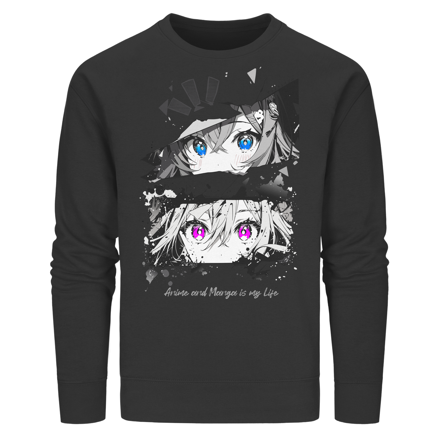 "Anime Eyes" Front - Organic Basic Unisex Sweatshirt
