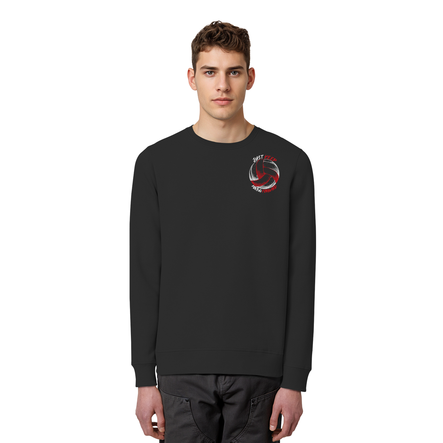"Heart Of The Team" Back Black - Organic Basic Unisex Sweatshirt