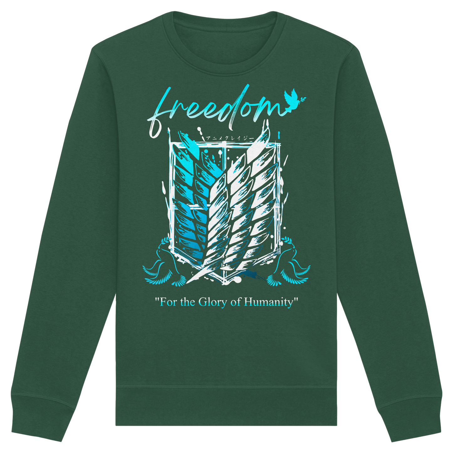 "Blue Rebellion - Wings Of Hope" Front Organic Unisex Sweatshirt
