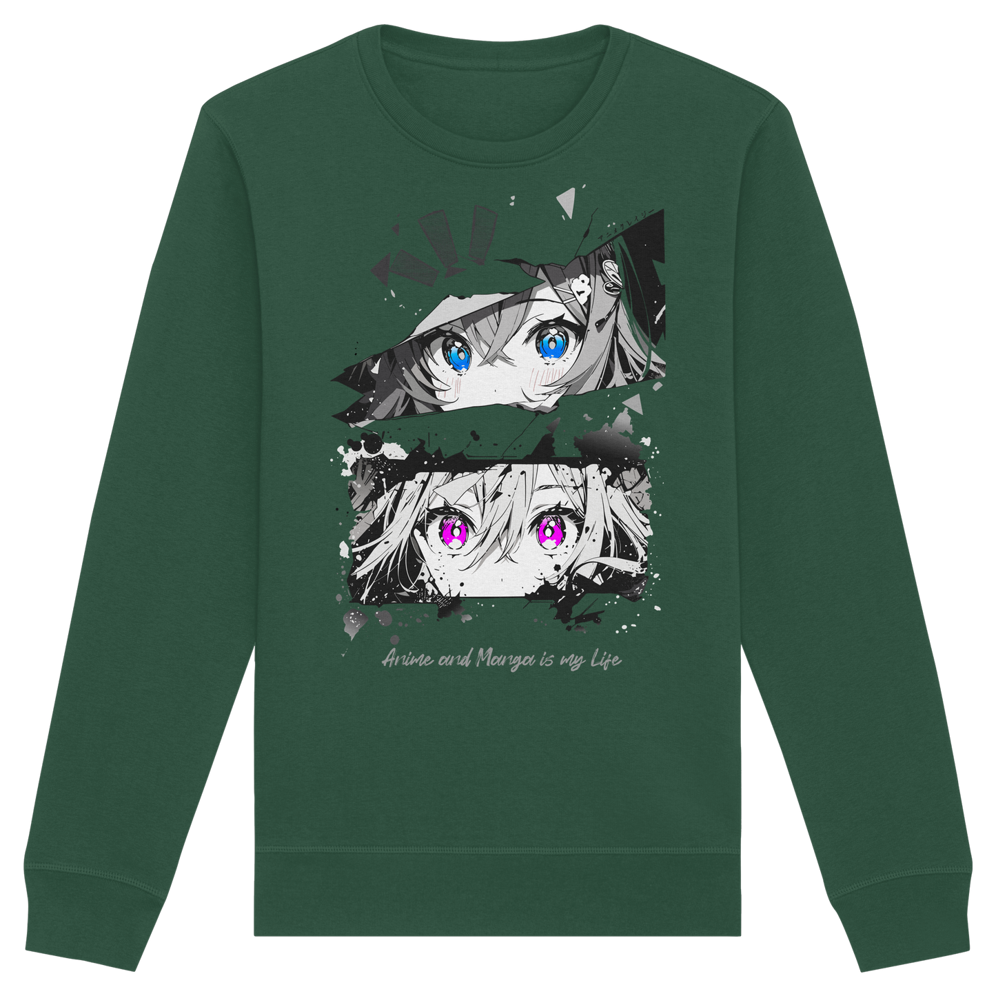 "Anime Eyes" Front - Organic Basic Unisex Sweatshirt
