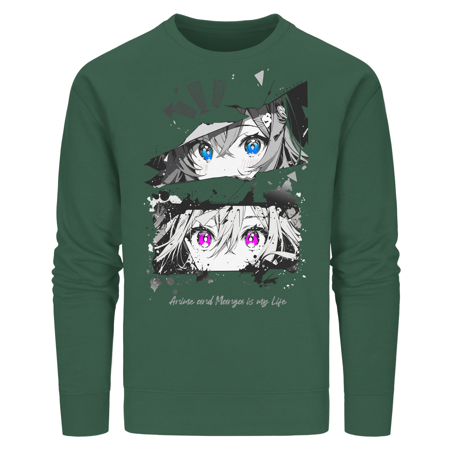 "Anime Eyes" Front - Organic Basic Unisex Sweatshirt