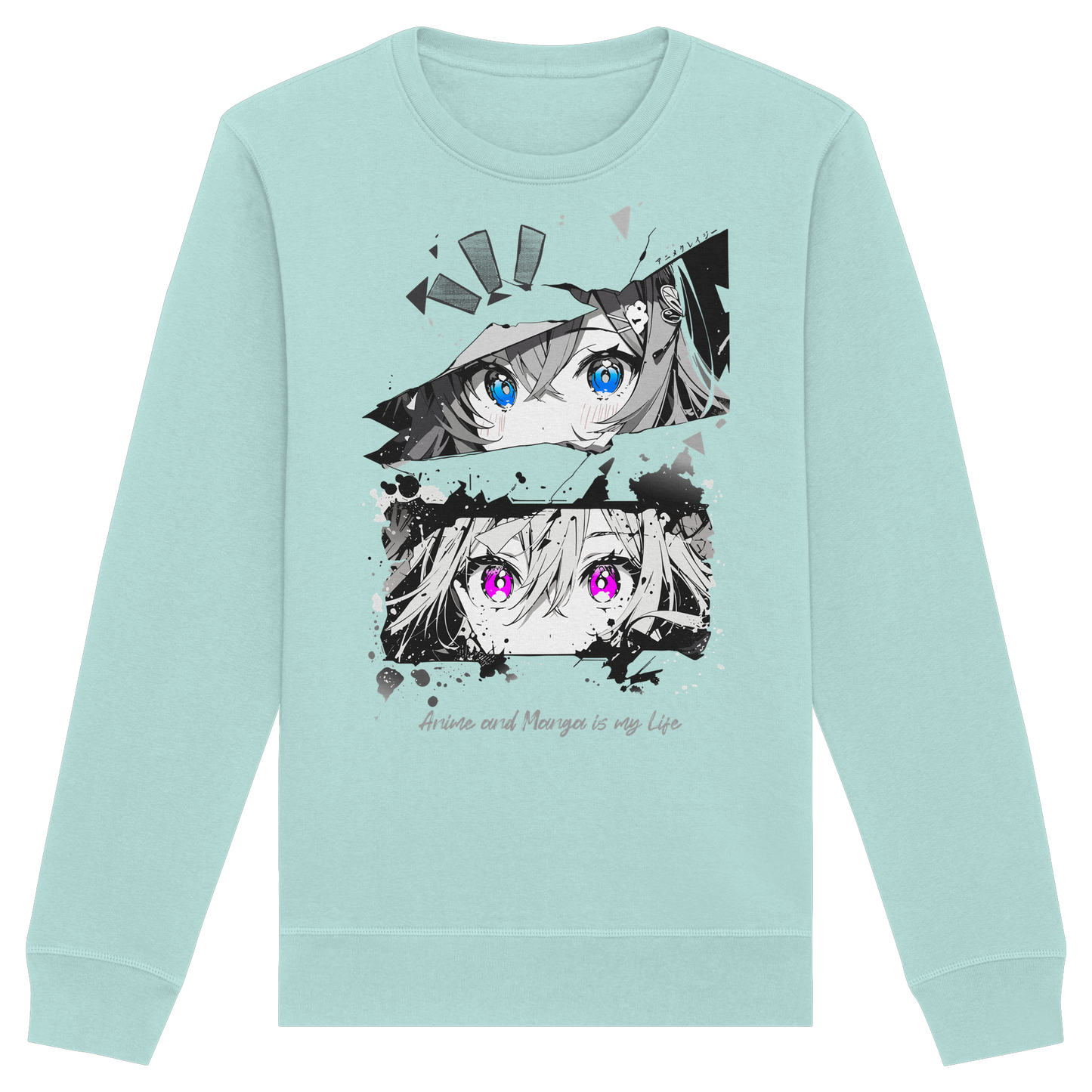 "Anime Eyes" Front - Organic Basic Unisex Sweatshirt