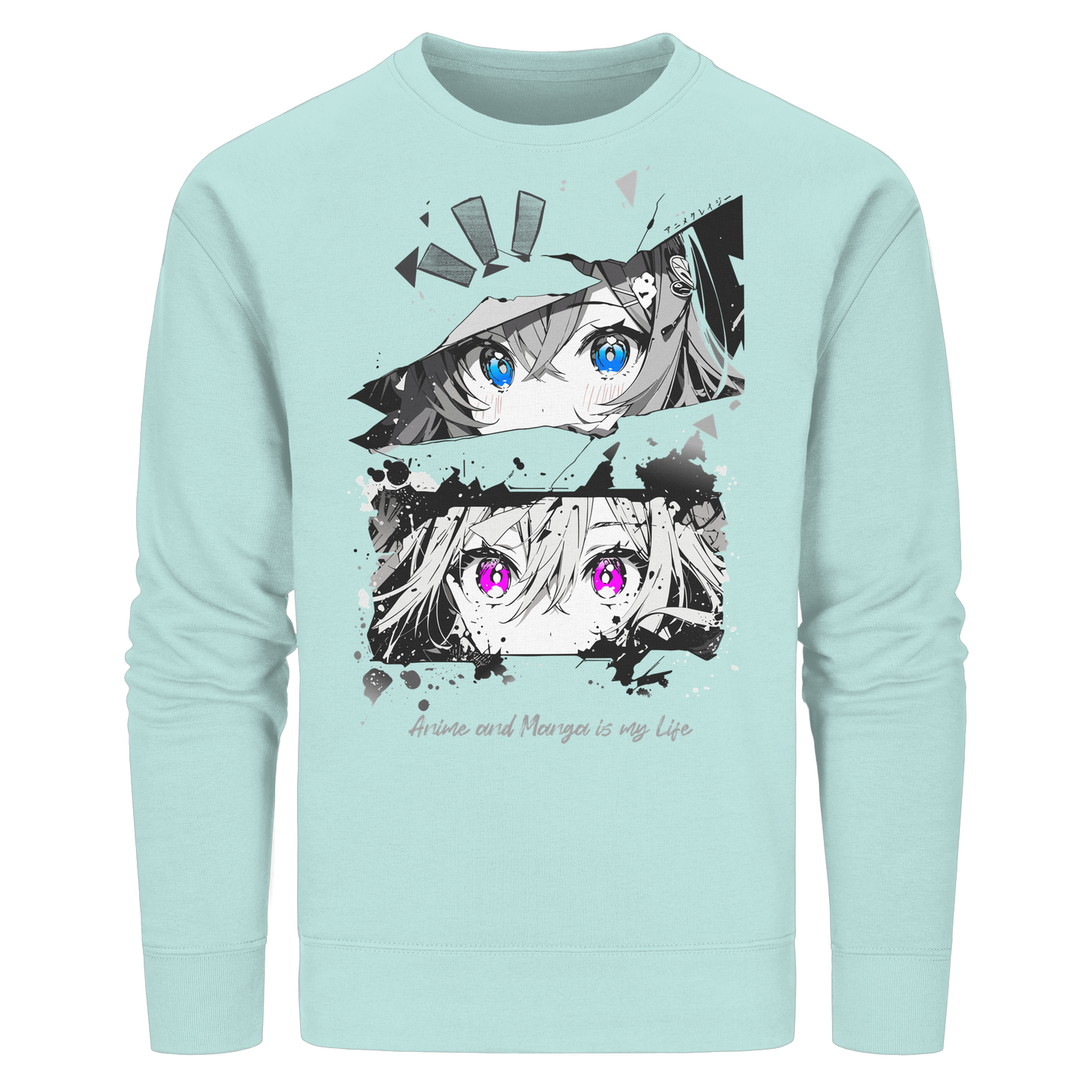 "Anime Eyes" Front - Organic Basic Unisex Sweatshirt