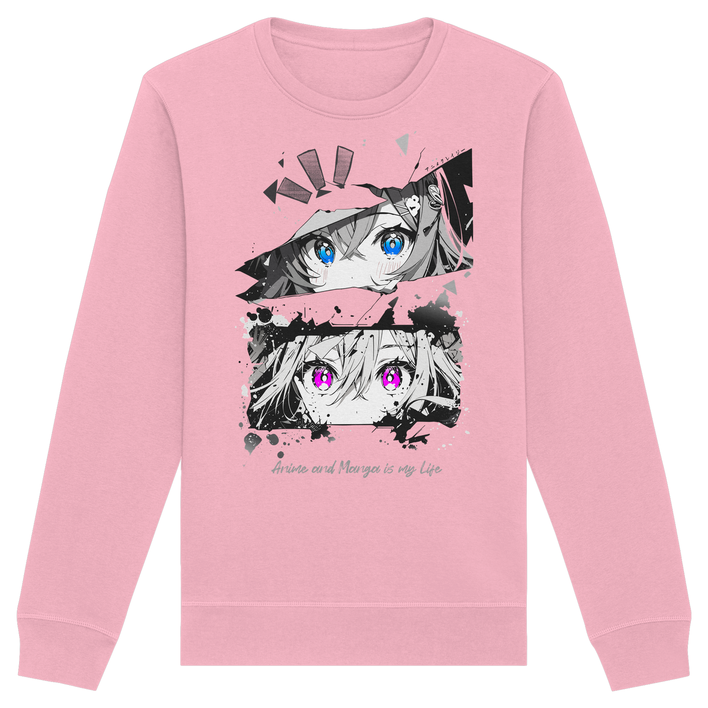 "Anime Eyes" Front - Organic Basic Unisex Sweatshirt