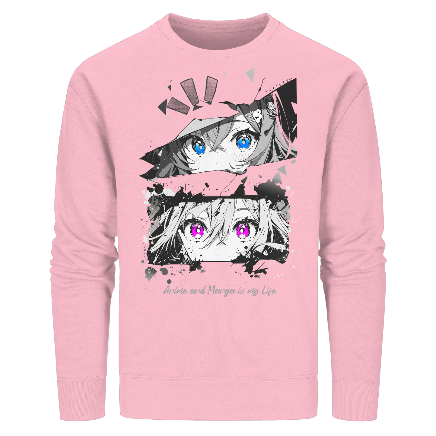 "Anime Eyes" Front - Organic Basic Unisex Sweatshirt