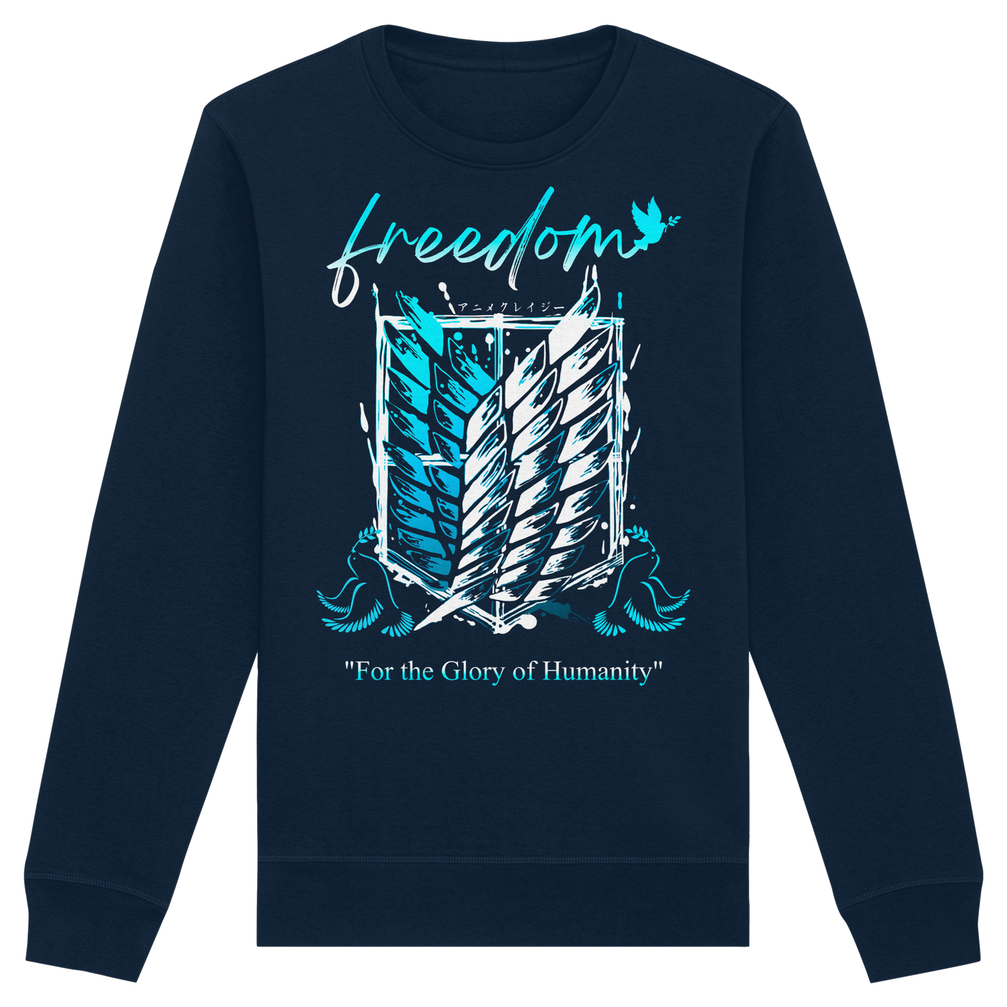 "Blue Rebellion - Wings Of Hope" Front Organic Unisex Sweatshirt