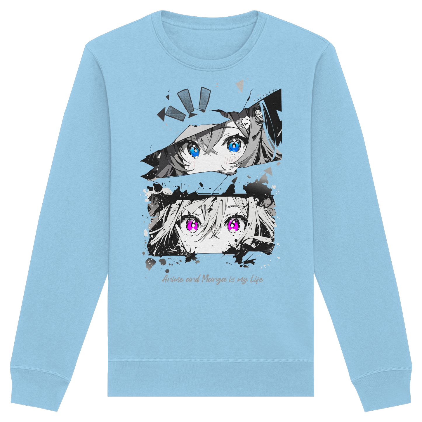 "Anime Eyes" Front - Organic Basic Unisex Sweatshirt