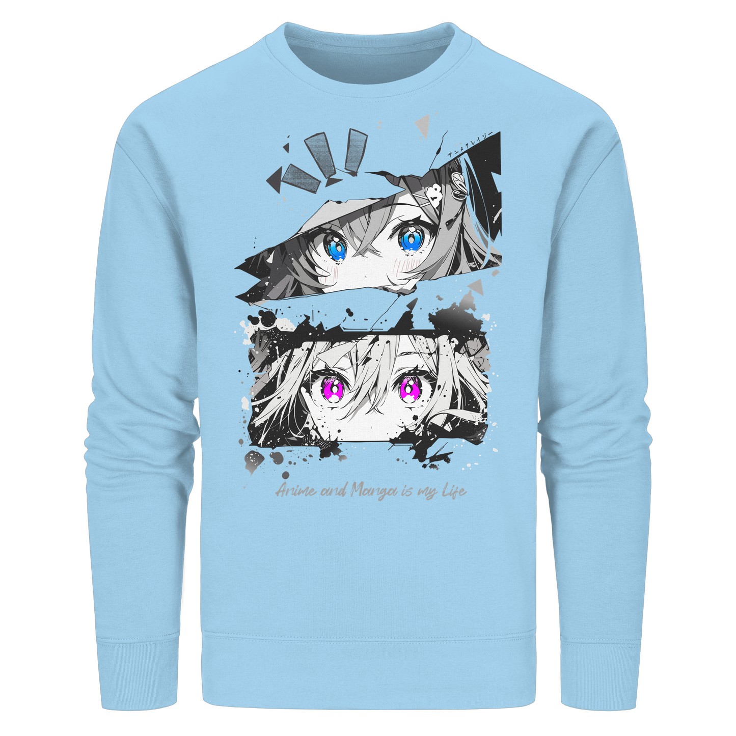 "Anime Eyes" Front - Organic Basic Unisex Sweatshirt