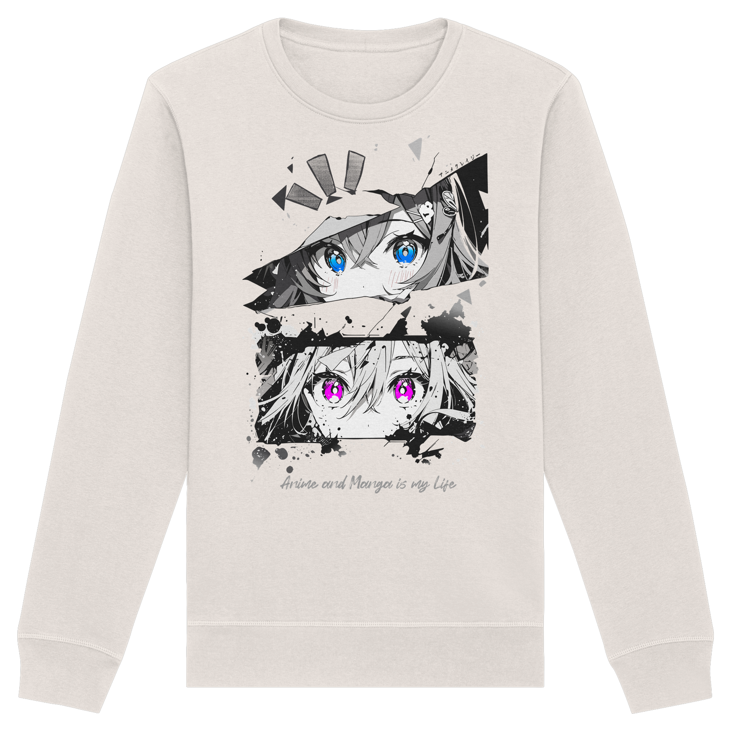 "Anime Eyes" Front - Organic Basic Unisex Sweatshirt