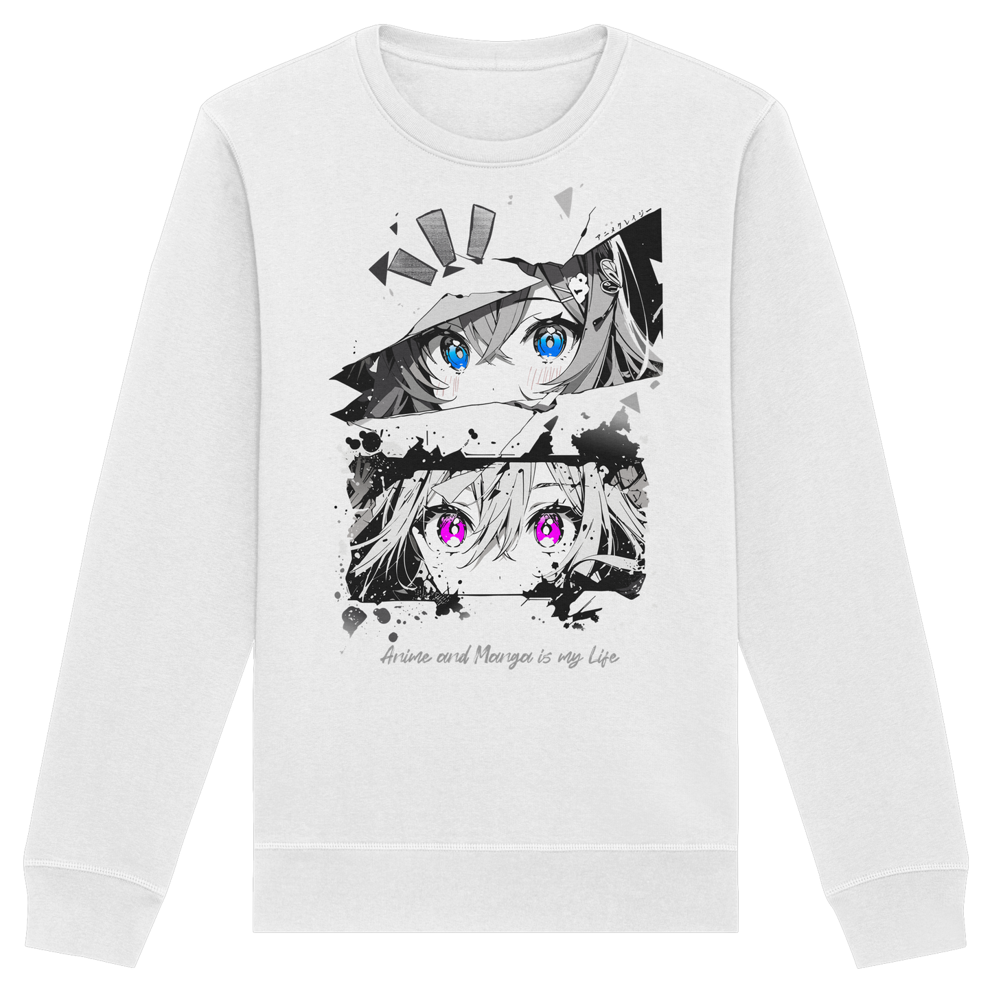 "Anime Eyes" Front - Organic Basic Unisex Sweatshirt