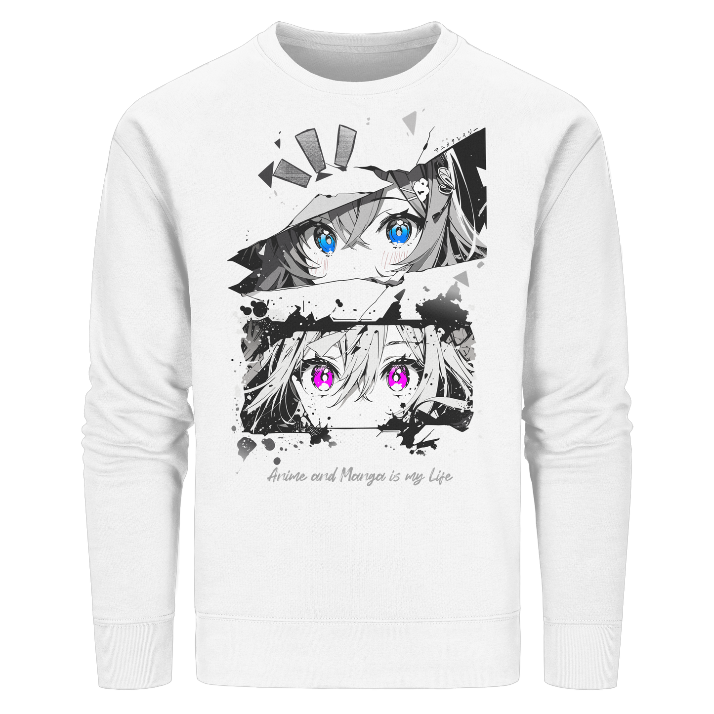 "Anime Eyes" Front - Organic Basic Unisex Sweatshirt