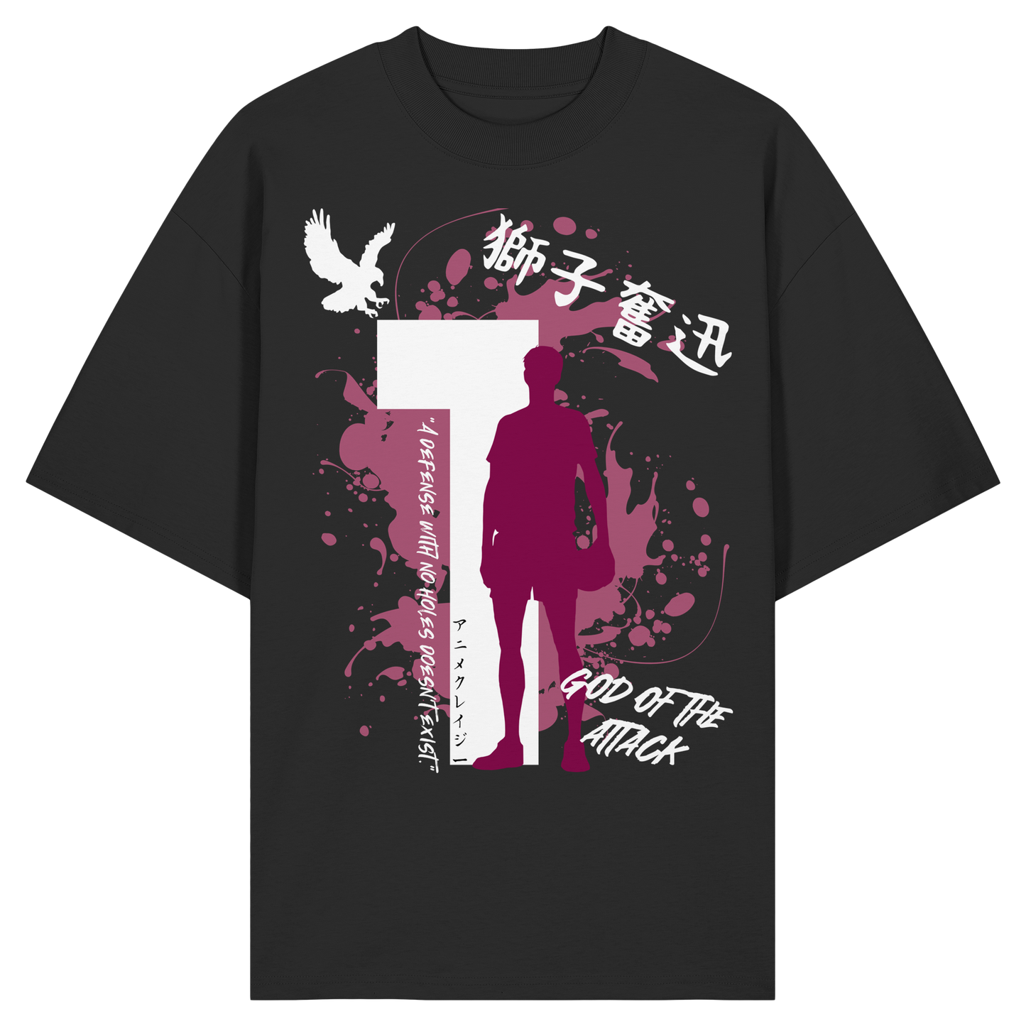 "God Of The Attack" Front Organic Oversize Shirt