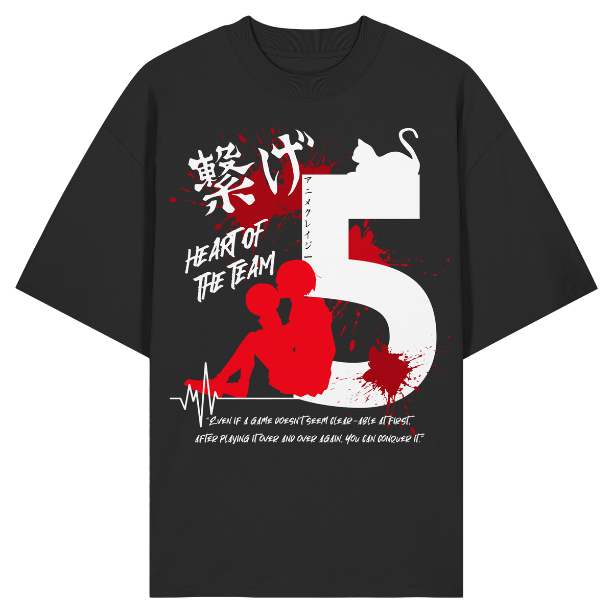 "Heart Of The Team" Front Organic Oversize Shirt