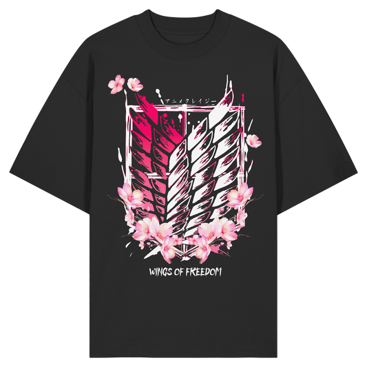 "Petals of Liberation“ Front Organic Oversized Shirt