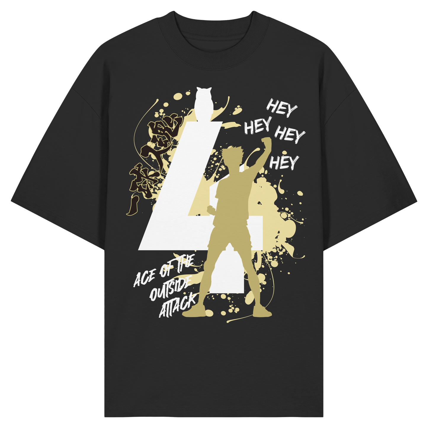 "Ace Of The Outside Attack" Front Organic Oversize Shirt