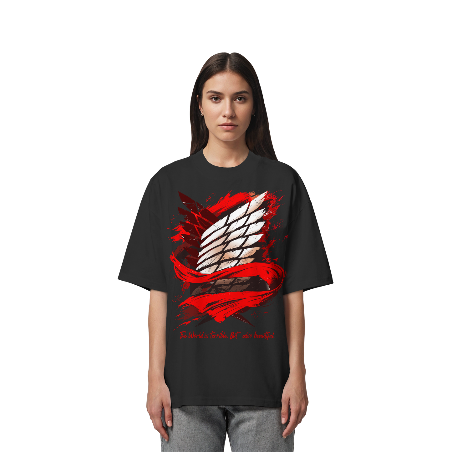 "Verbundenheit" Front Organic Oversized Shirt