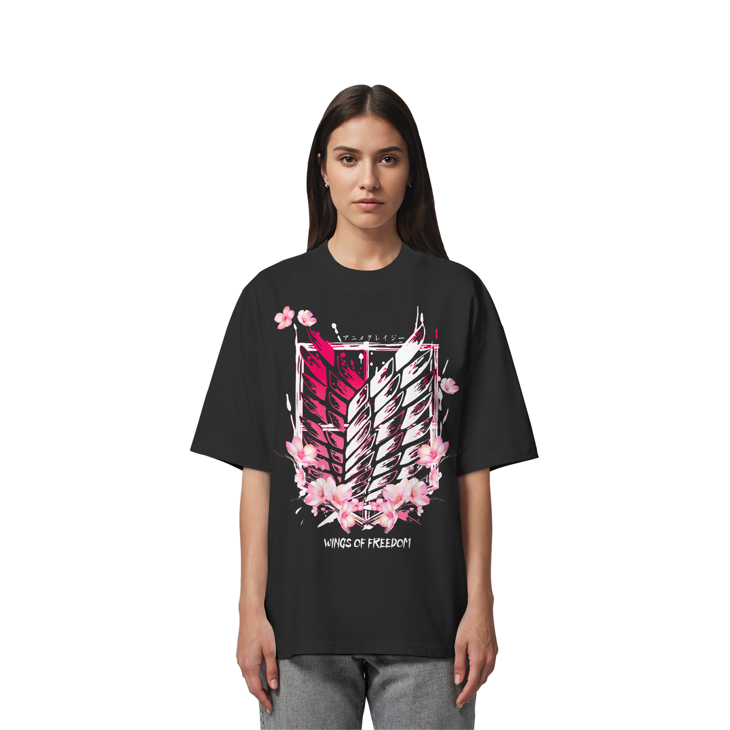 "Petals of Liberation“ Front Organic Oversized Shirt