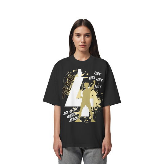 "Ace Of The Outside Attack" Front Organic Oversize Shirt