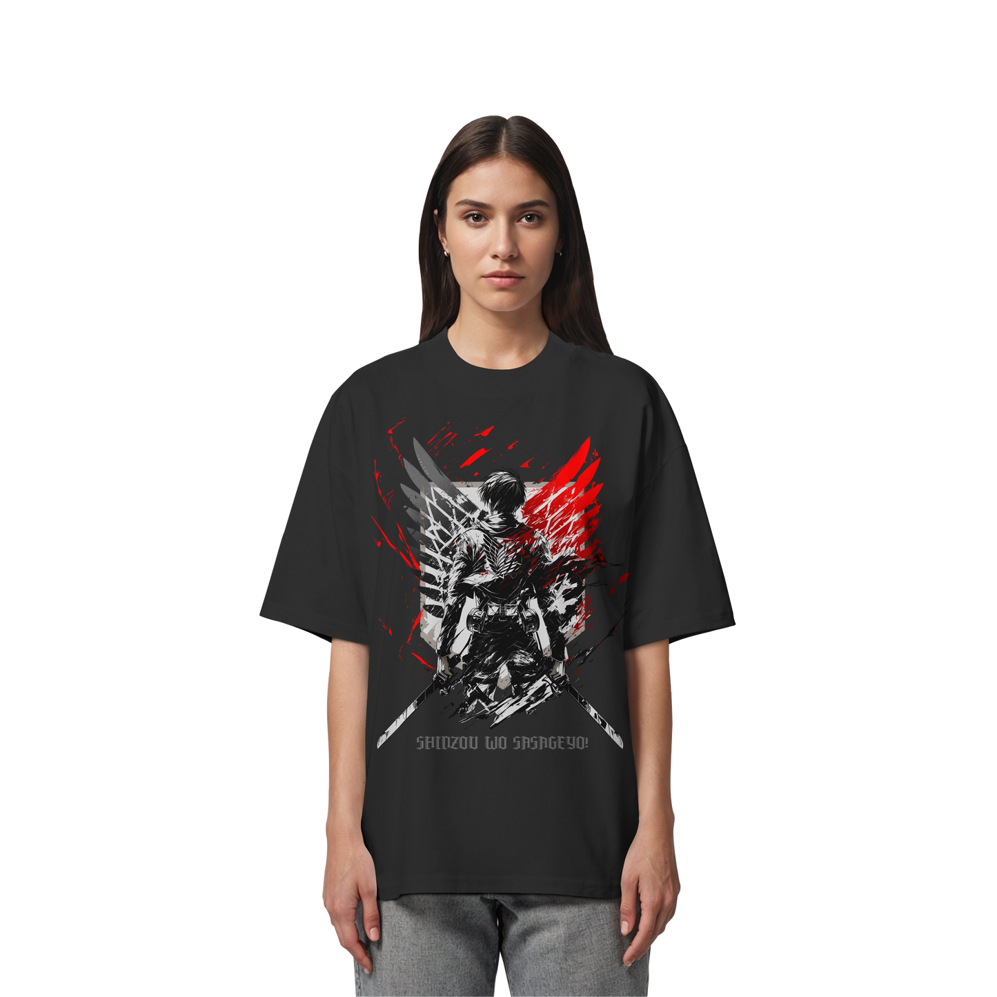 "Wings Of Resolve" Front Organic Oversized Shirt