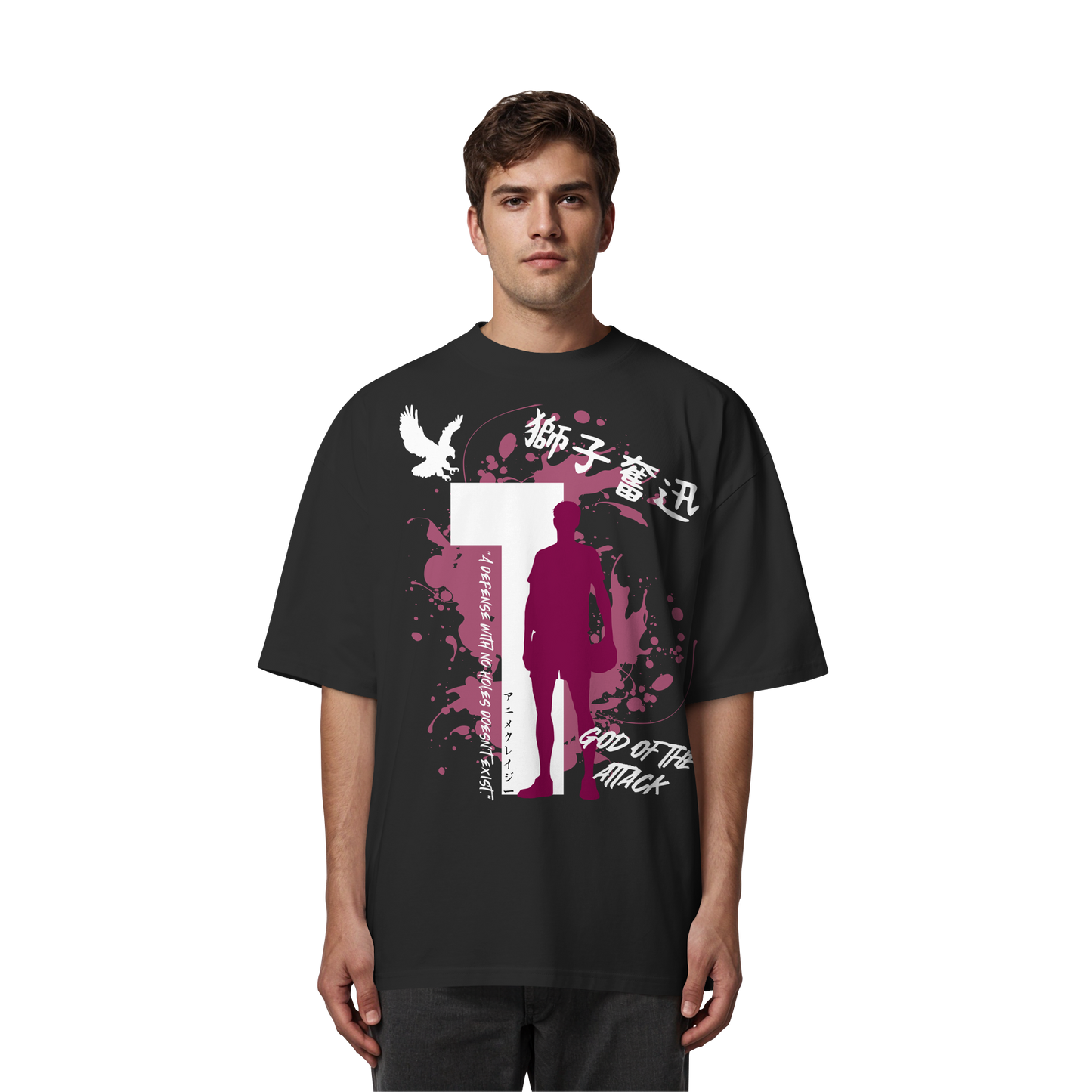 "God Of The Attack" Front Organic Oversize Shirt