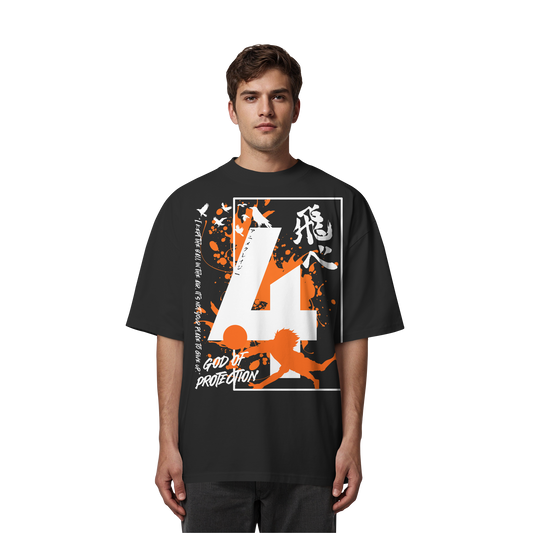 "God Of Protection" Front Organic Oversize Shirt