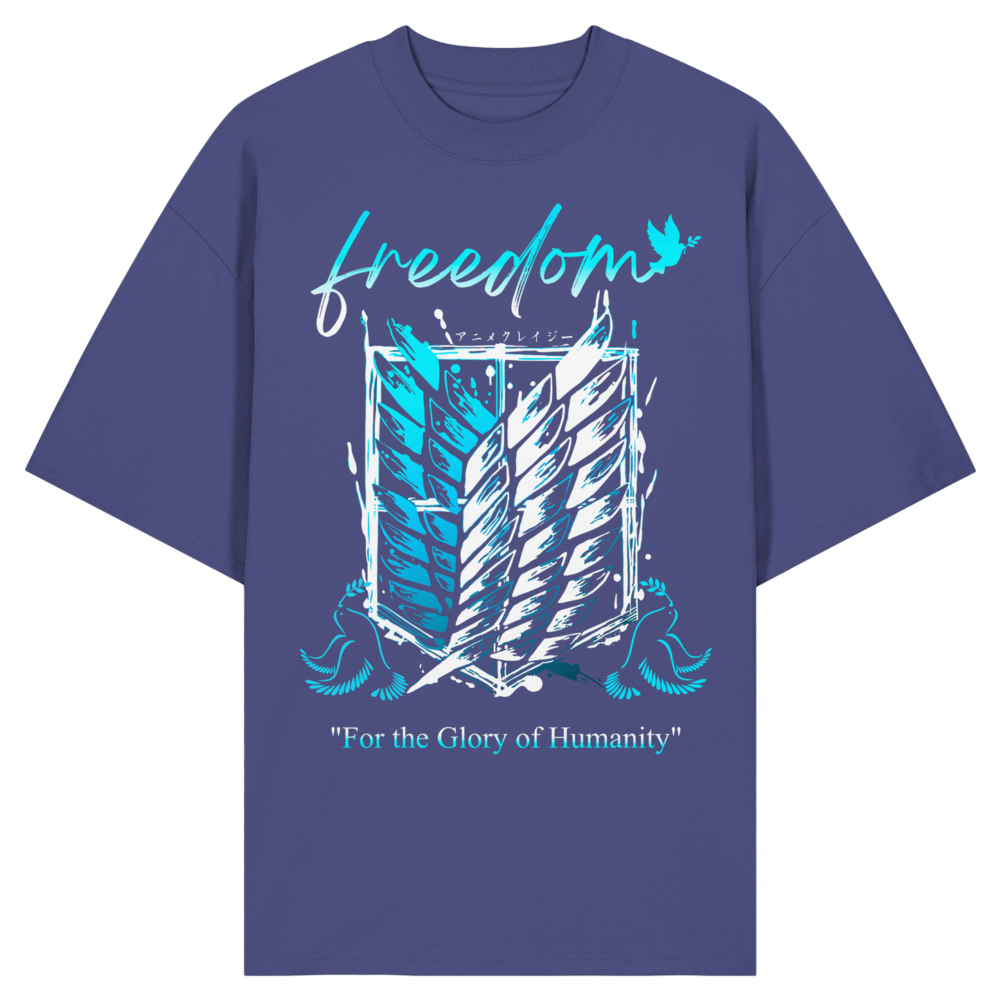 "Blue Rebellion - Wings Of Hope" Front Organic Oversized Shirt