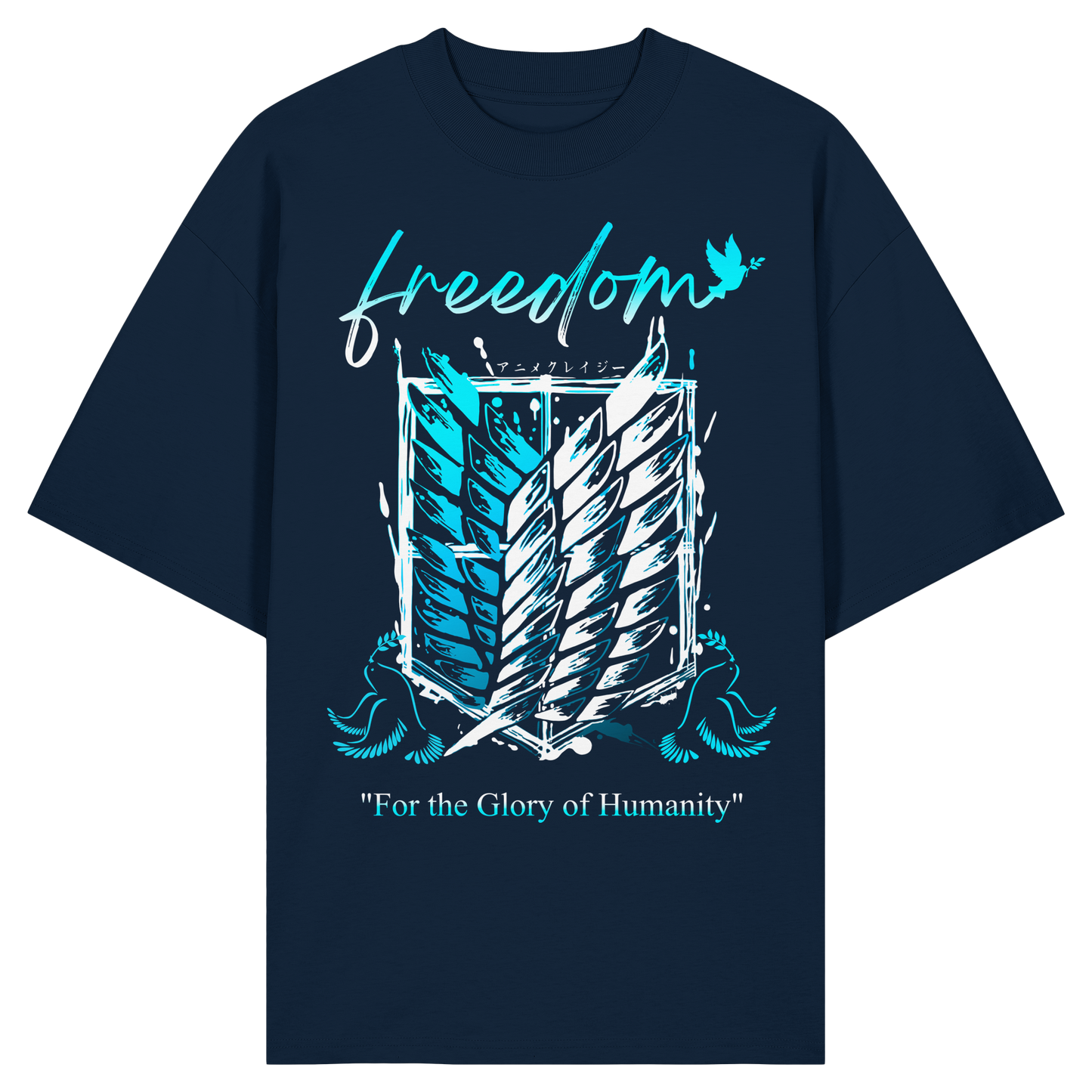 "Blue Rebellion - Wings Of Hope" Front Organic Oversized Shirt