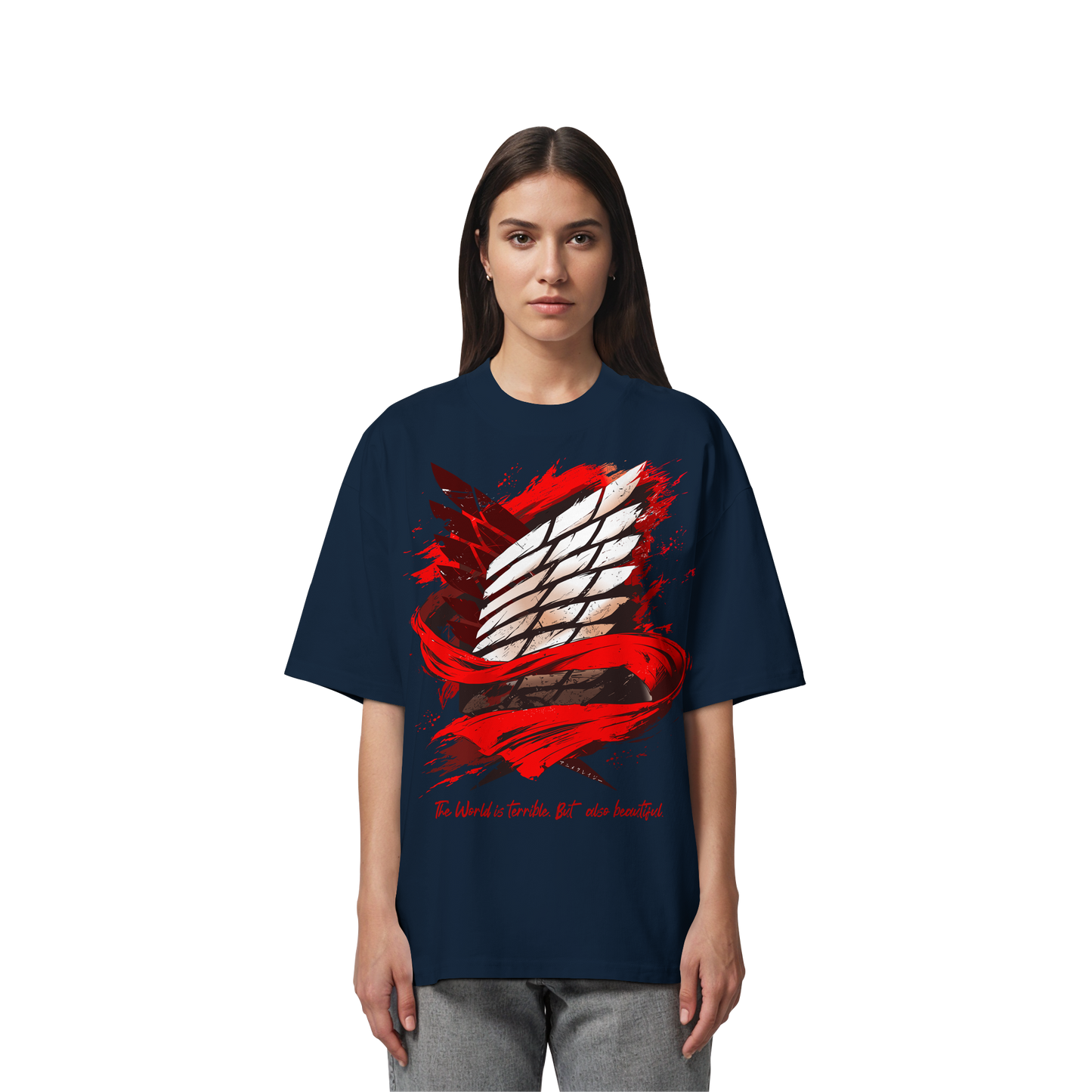 "Verbundenheit" Front Organic Oversized Shirt