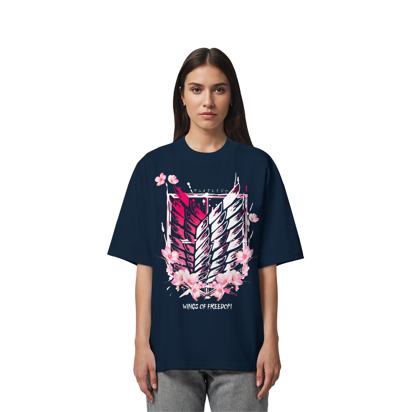 "Petals of Liberation“ Front Organic Oversized Shirt