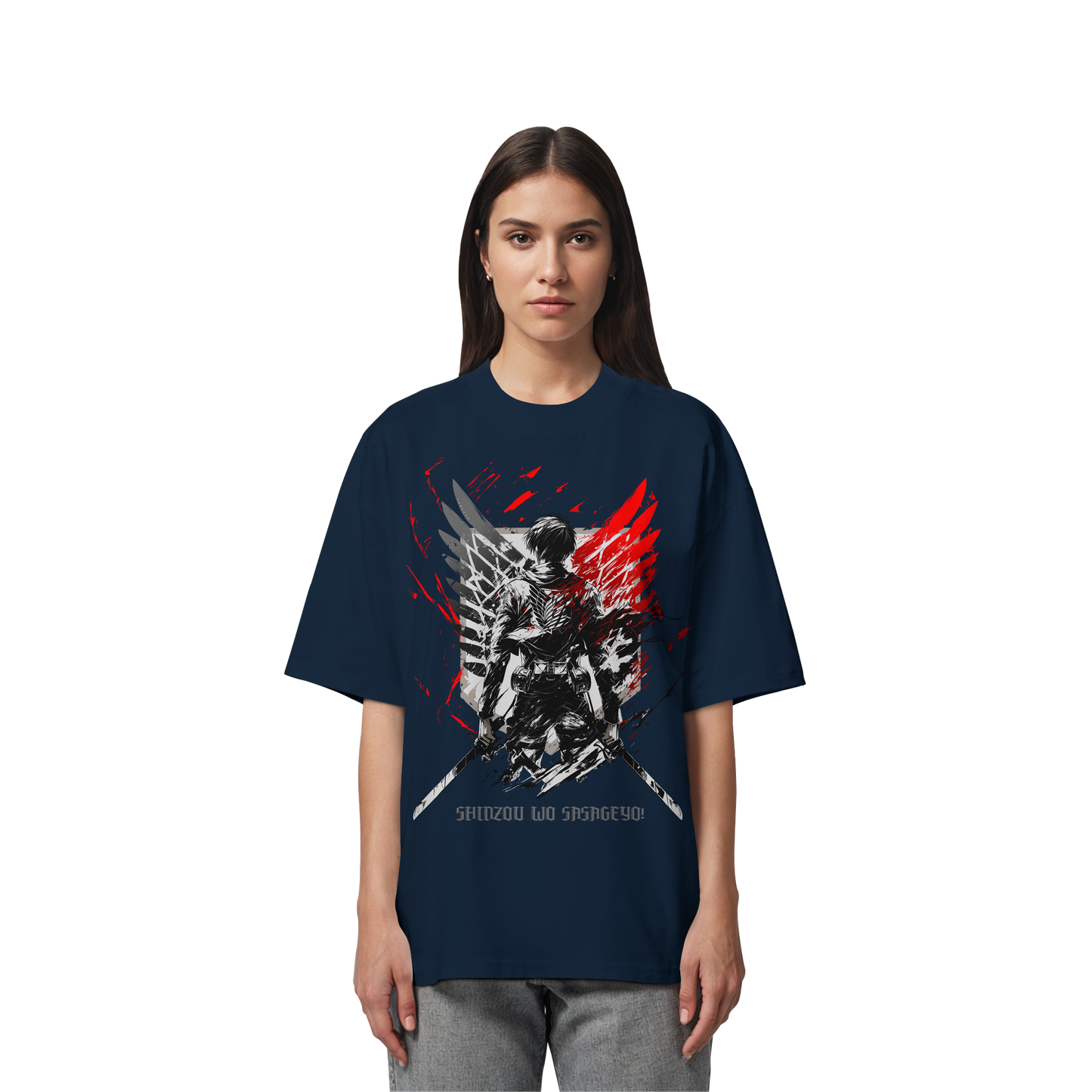 "Wings Of Resolve" Front Organic Oversized Shirt