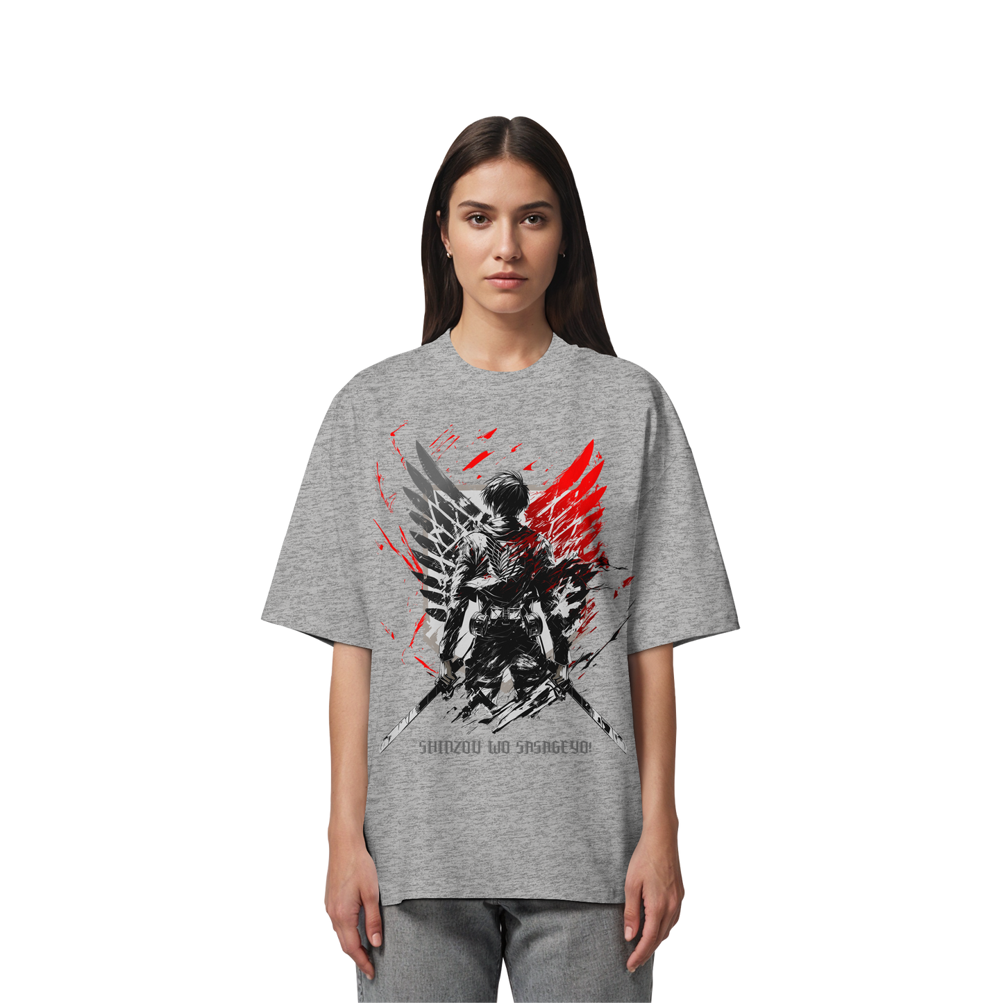 "Wings Of Resolve" Front Organic Oversized Shirt