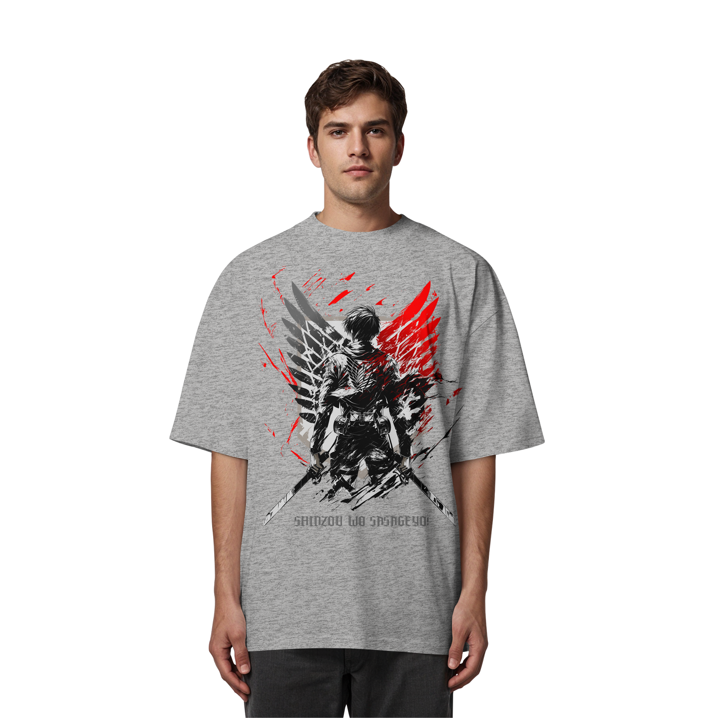 "Wings Of Resolve" Front Organic Oversized Shirt
