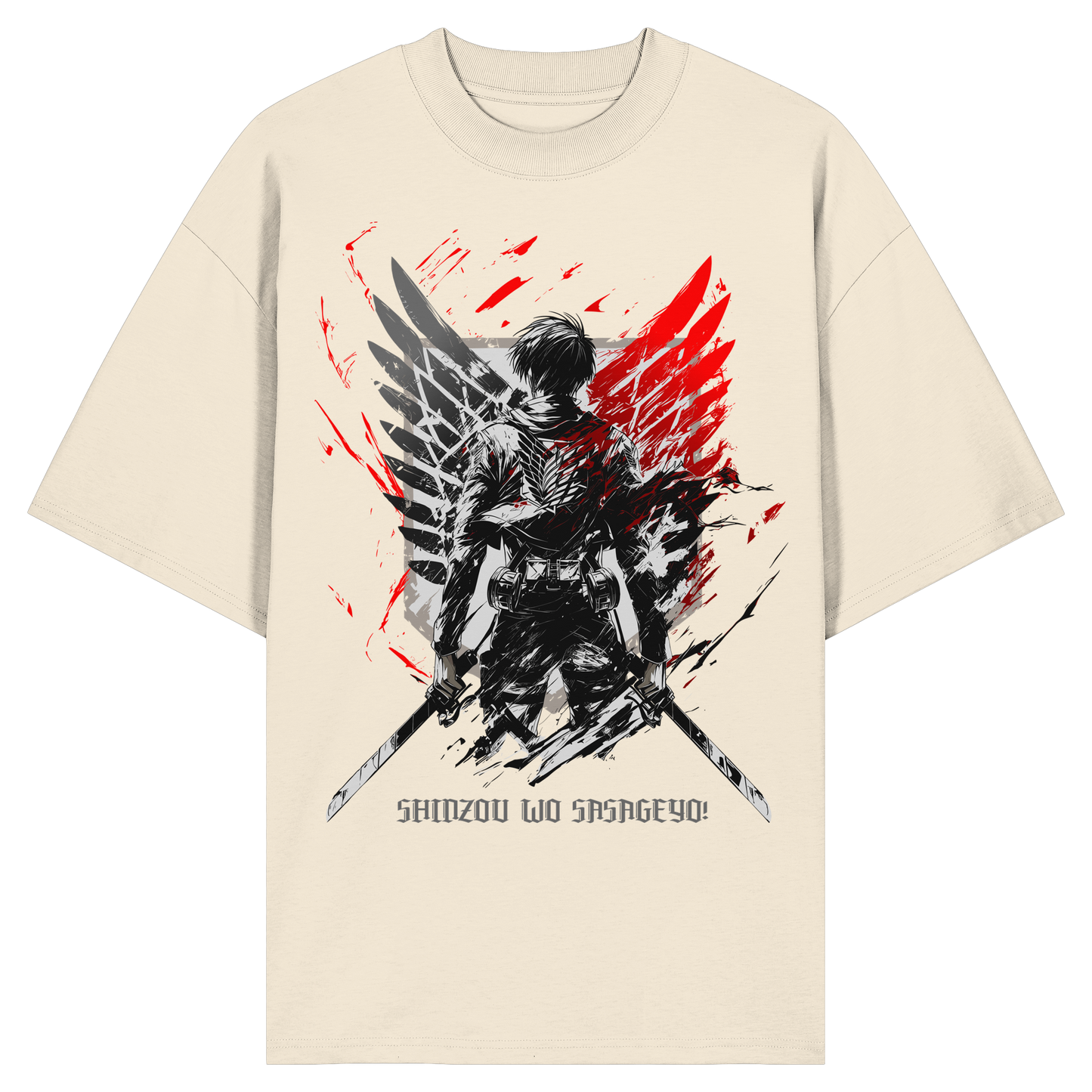 "Wings Of Resolve" Front Organic Oversized Shirt