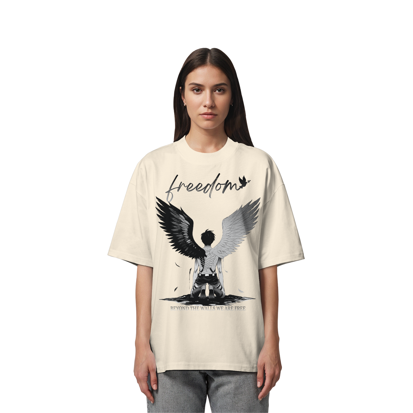 "Freedom" Front Organic Oversized Shirt