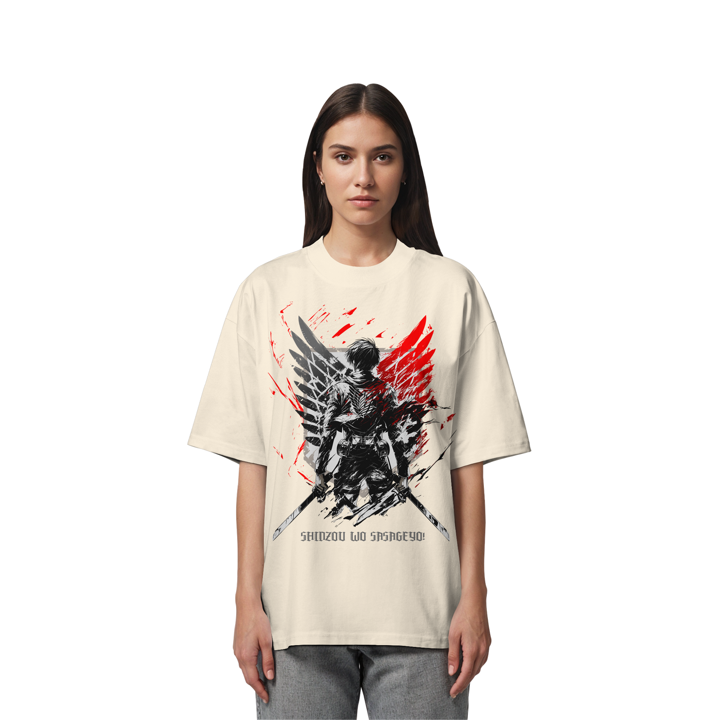"Wings Of Resolve" Front Organic Oversized Shirt