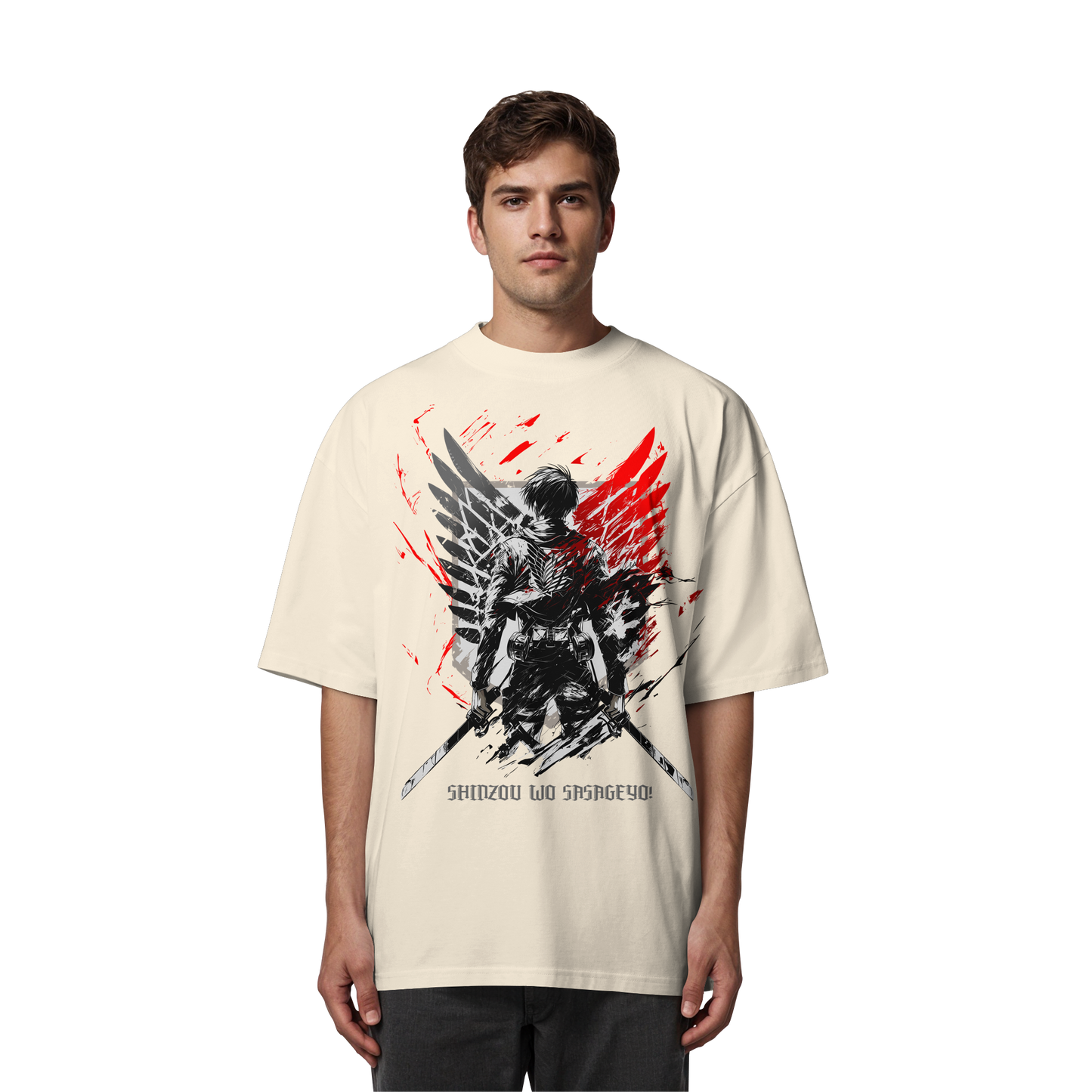 "Wings Of Resolve" Front Organic Oversized Shirt