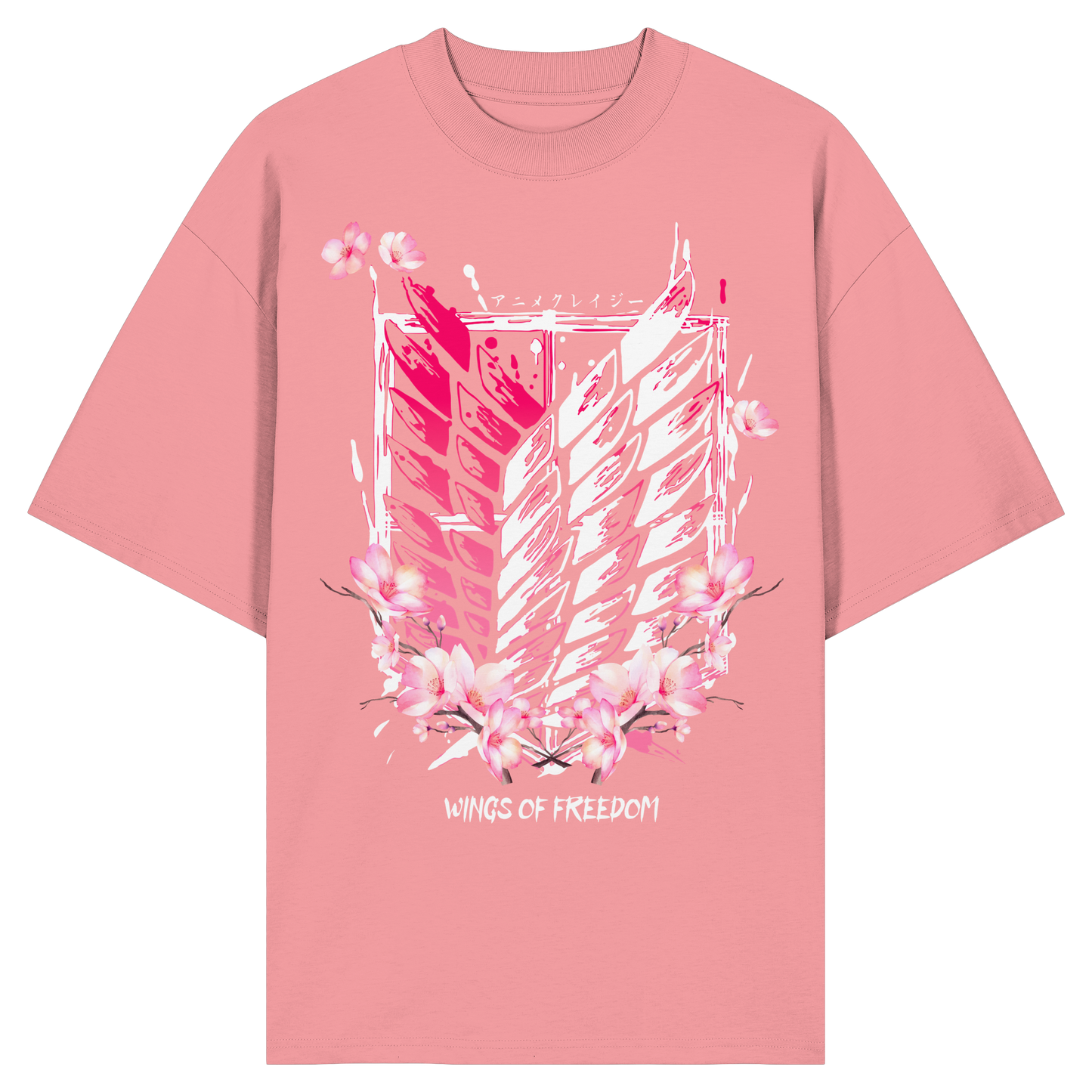 "Petals of Liberation“ Front Organic Oversized Shirt