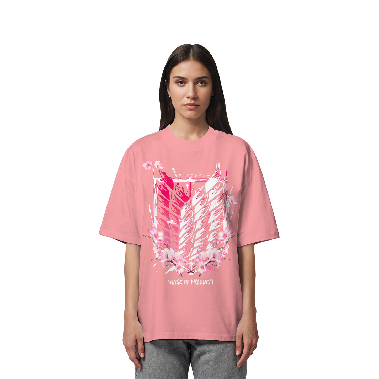 "Petals of Liberation“ Front Organic Oversized Shirt