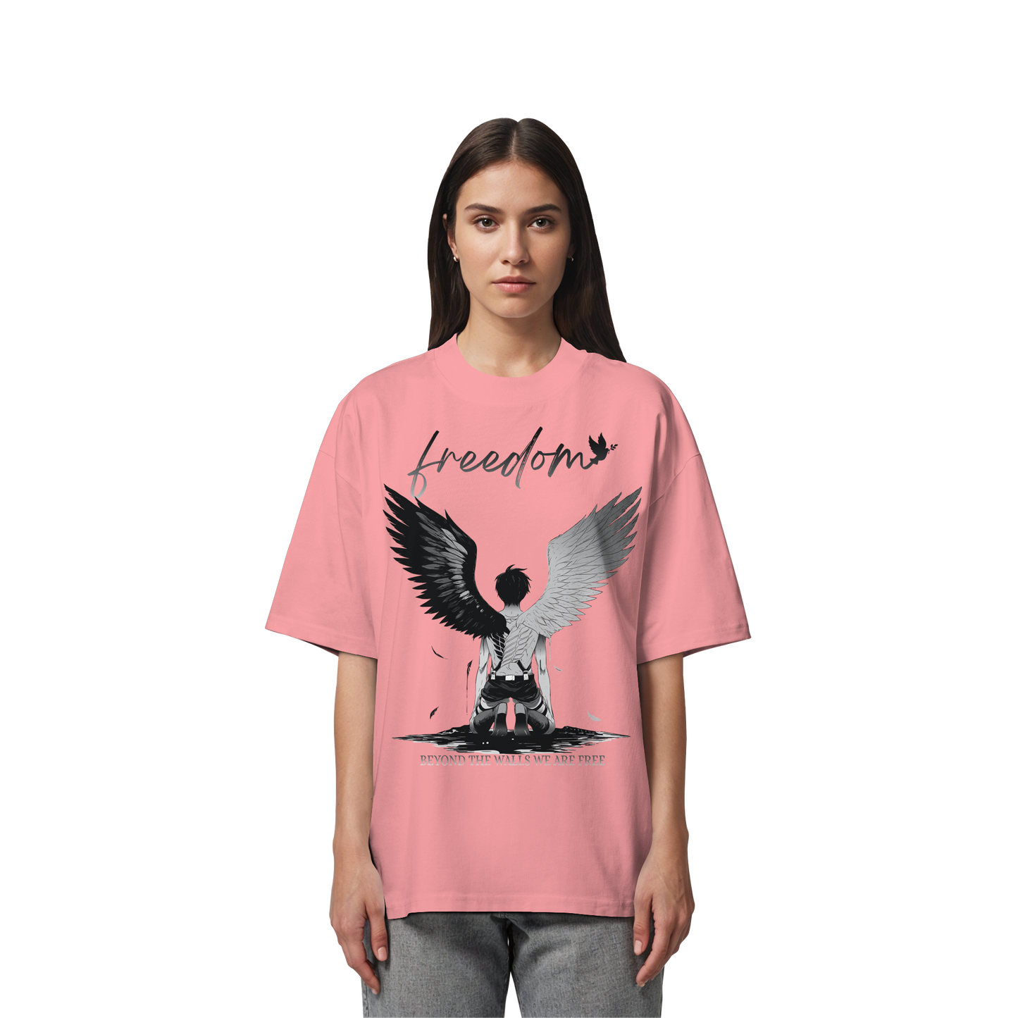 "Freedom" Front Organic Oversized Shirt