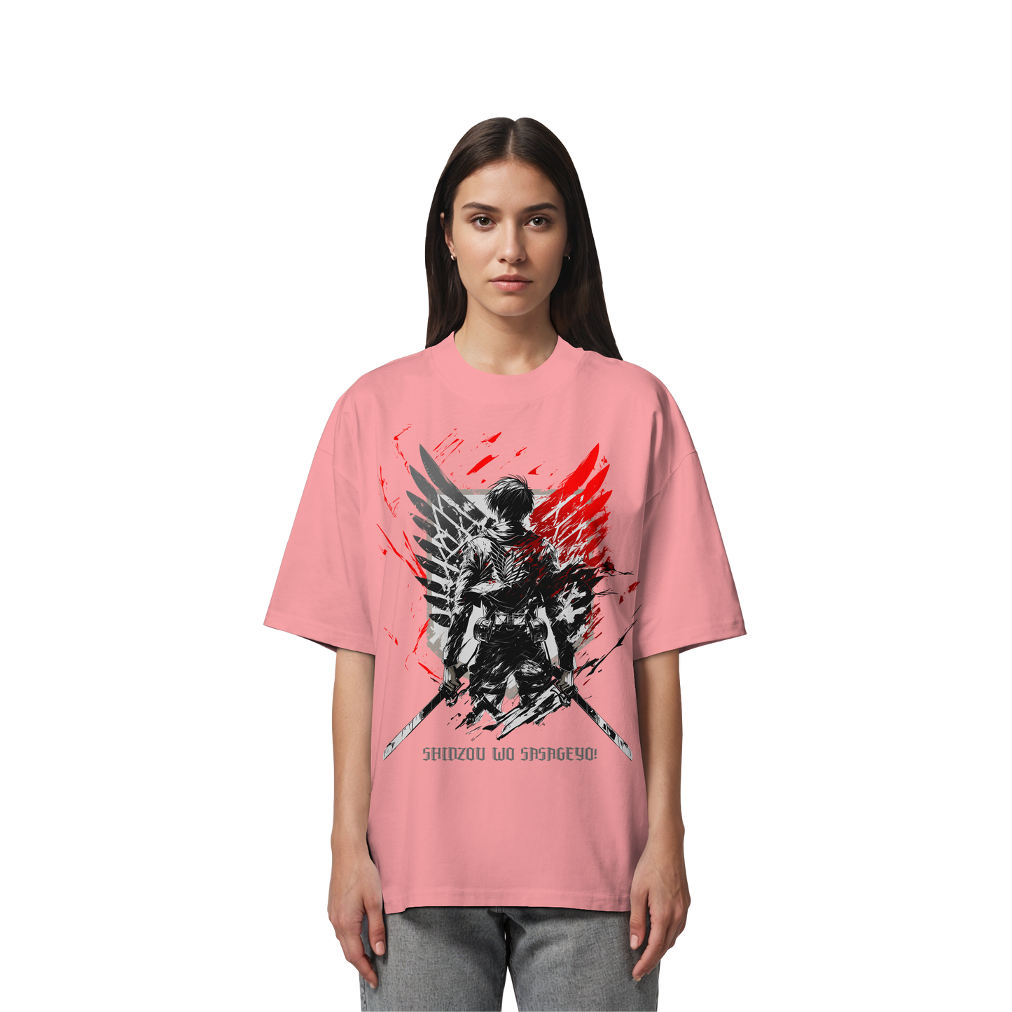"Wings Of Resolve" Front Organic Oversized Shirt