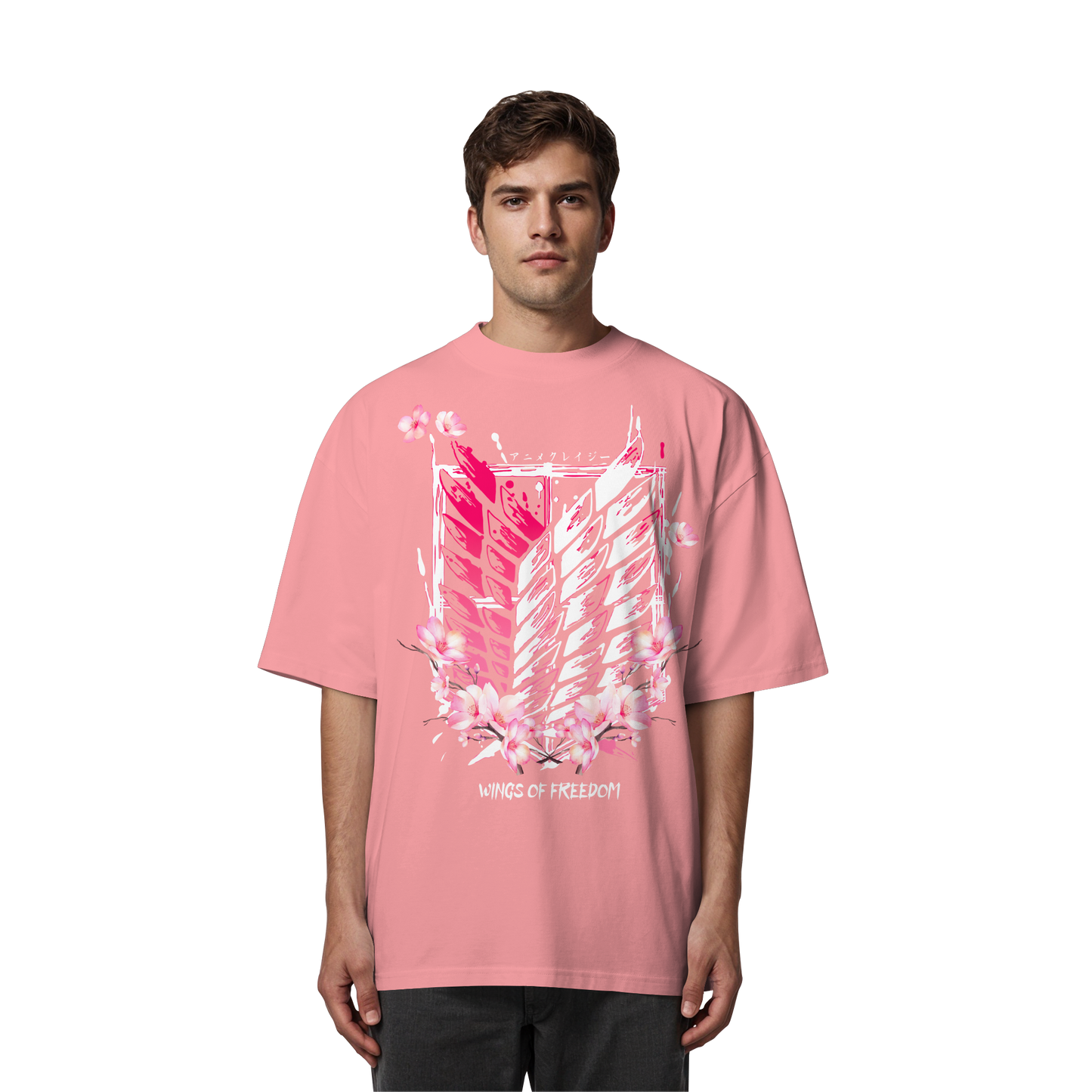 "Petals of Liberation“ Front Organic Oversized Shirt