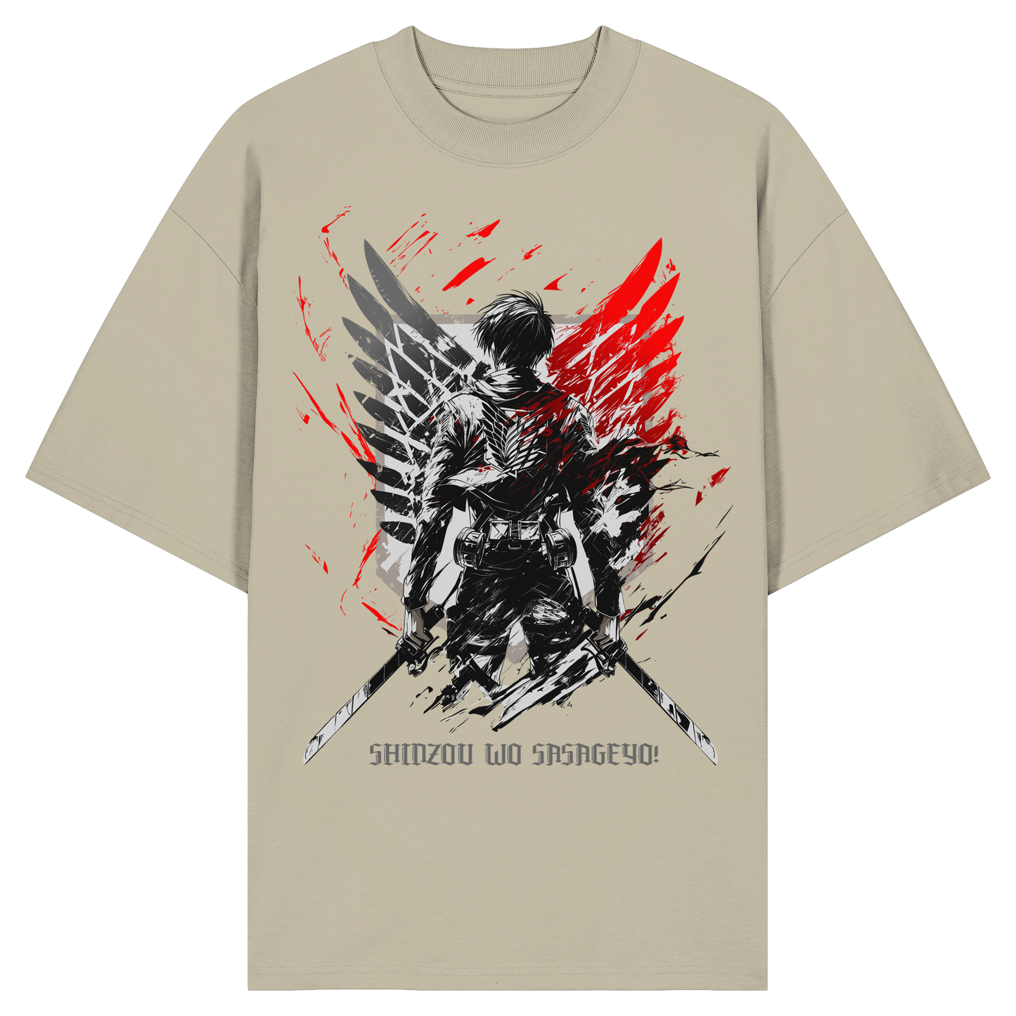 "Wings Of Resolve" Front Organic Oversized Shirt