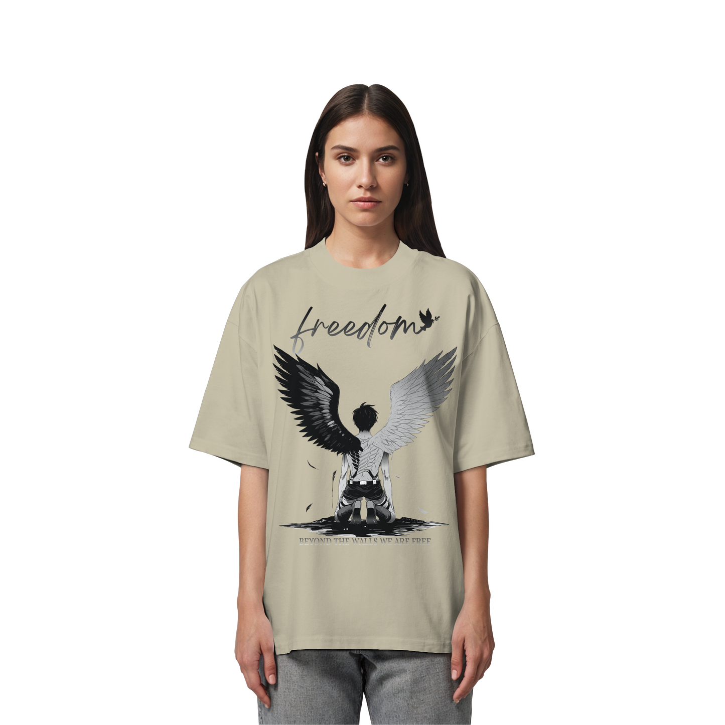 "Freedom" Front Organic Oversized Shirt