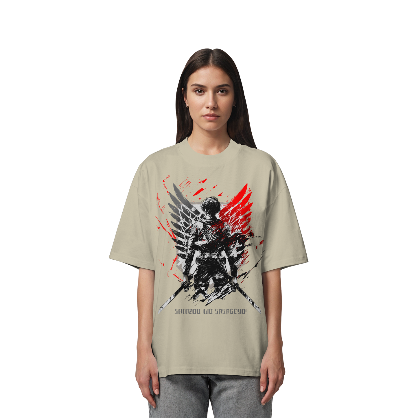 "Wings Of Resolve" Front Organic Oversized Shirt