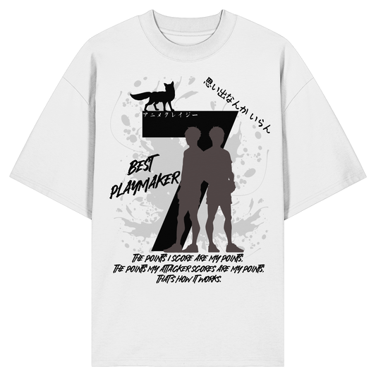 "Best Playmaker" Front Organic Oversize Shirt