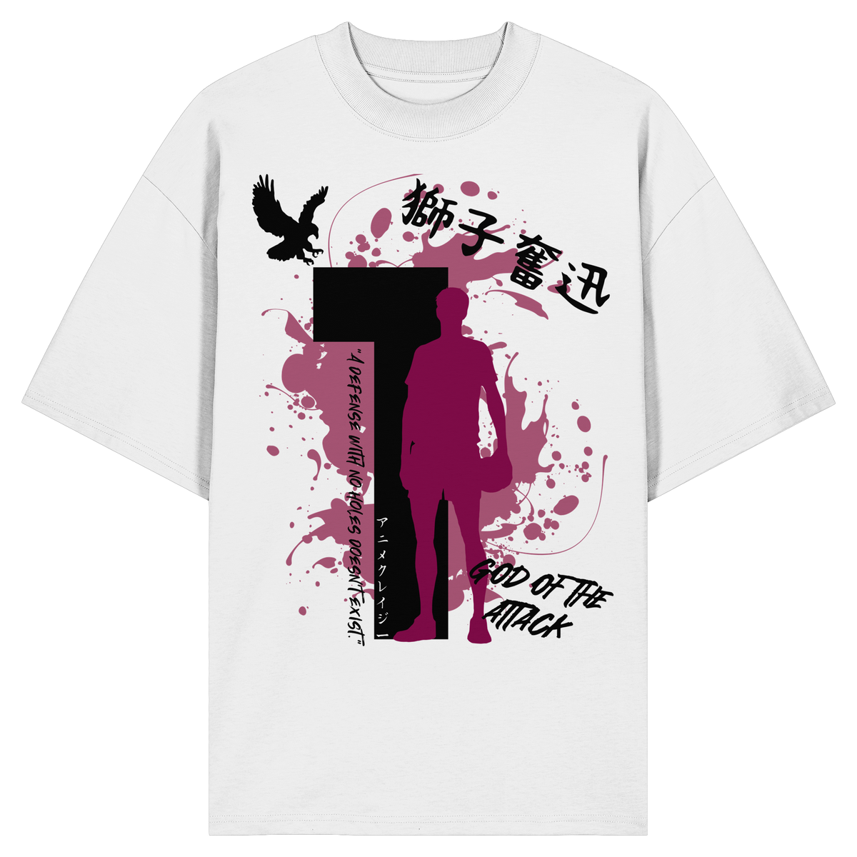 "God Of The Attack" Front Organic Oversize Shirt